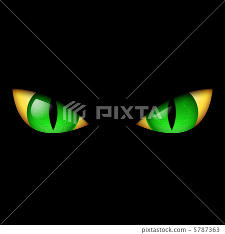 Stock Illustration: Evil Green Eye