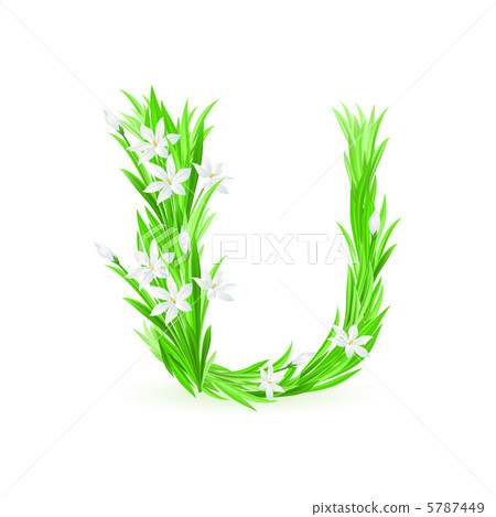 One letter of spring flowers - Stock Illustration [5787449] - PIXTA