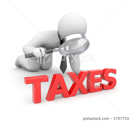Person examines taxes Person examines taxes 5787719