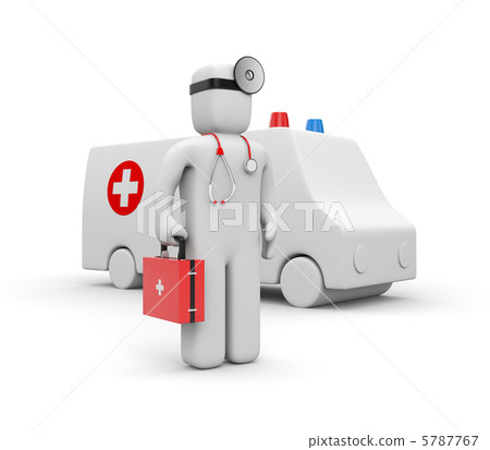 Medic with ambulance Medic with ambulance 5787767