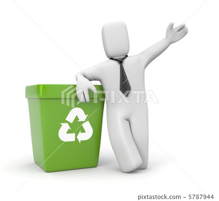 Businessman with recycling bin Businessman with recycling bin 5787944