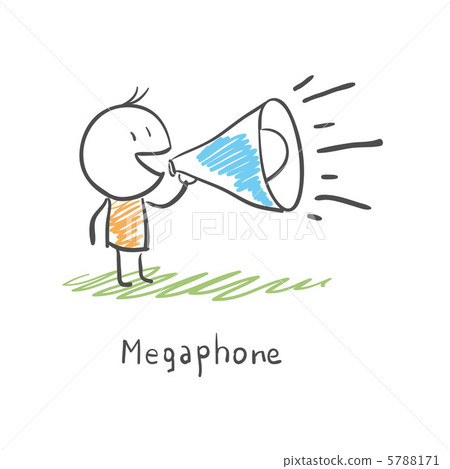 cartoon guy with megaphone clipart