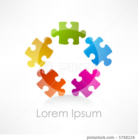 Colorful puzzle piece vector icon 5788226