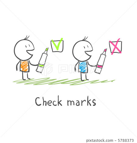 Men and  check marks 5788373