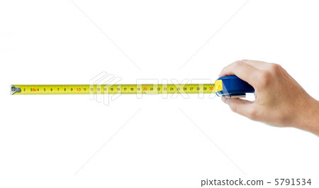 human hand with tape-measure isolated on white 5791534