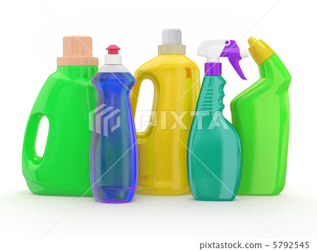 Different detergent bottles. 3d 5792545