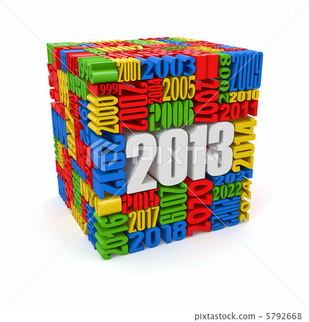 New year 2013.cube built from numbers. 5792668