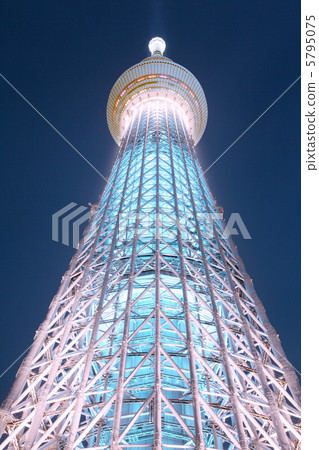 限定素材      天空树点亮[5795075] 图库照片包含晴空塔,东京天空城