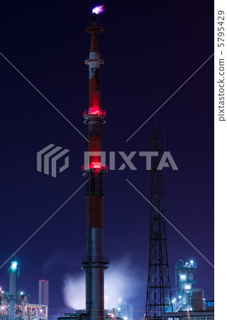 Night view of the Keihin industrial area 5795429