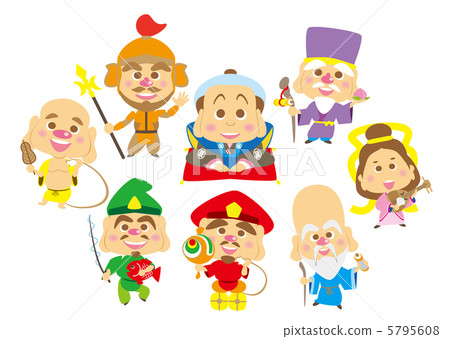 Cute Fukusuke and Seven Lucky God Cute Fukusuke and Seven Lucky God 5795608