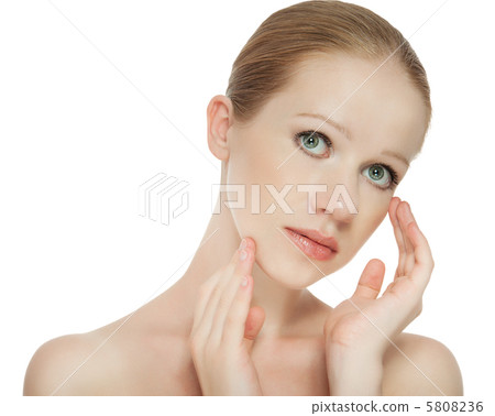 face beautiful healthy girl isolated over white 5808236