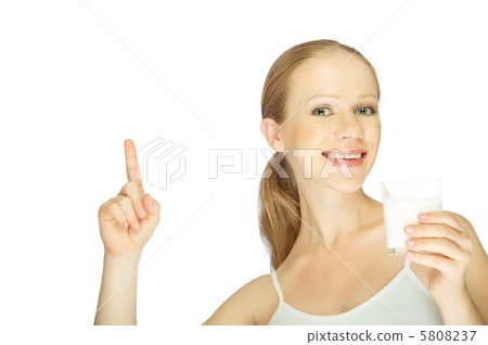 healthy pretty girl with a glass of milk isolated healthy pretty girl with a glass of milk isolated 5808237