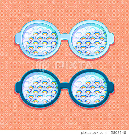 Retro eyeglasses with Blue Clouds 5808548