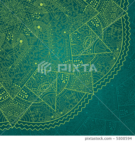 Abstract Dark Green Lace 5808594