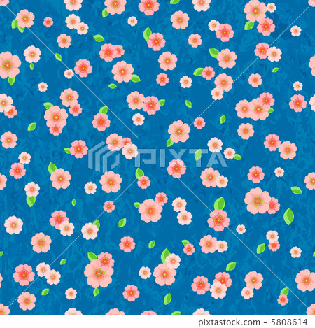 Seamless Pattern with Pink Flowers - Stock Illustration [5808614] - PIXTA