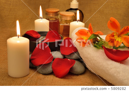 Object for the spa with candle 5809282