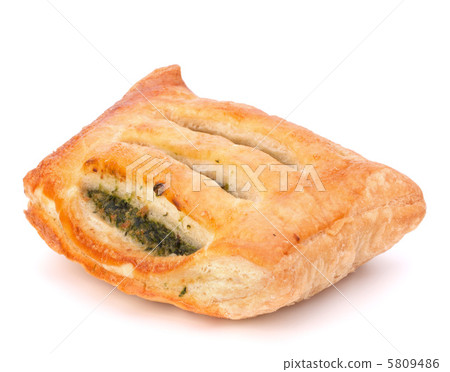 Puff pastry bun isolated on white background. 5809486