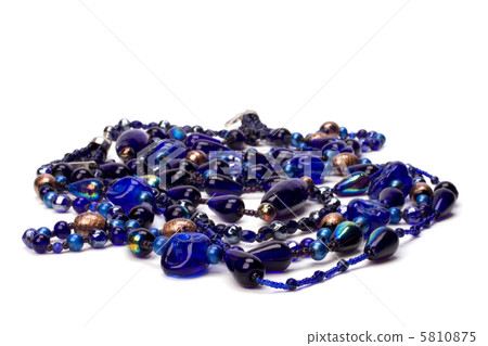 blue beads isolated on white background 5810875
