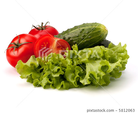 Tomato, cucumber vegetable and lettuce salad Tomato, cucumber vegetable and lettuce salad 5812063