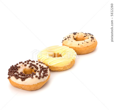 Delicious doughnuts isolated on white background 5812260