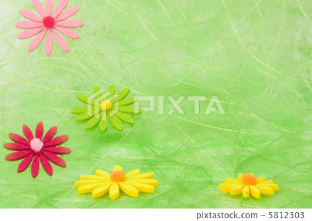 Spring background. Flowers on green sisal background. Spring background. Flowers on green sisal background. 5812303