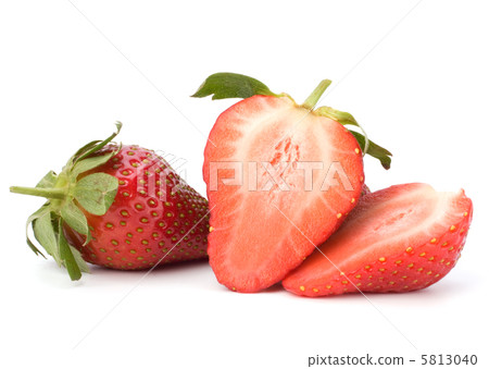 Halved strawberries isolated on white background Halved strawberries isolated on white background 5813040