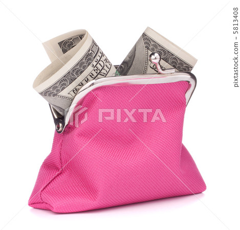 Purse with hundred dollar banknote Purse with hundred dollar banknote 5813408
