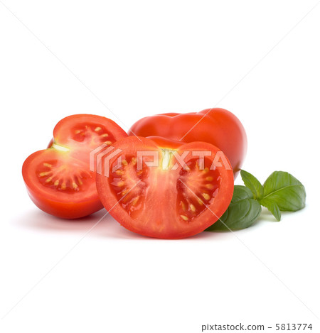 Tomato and basil leaf 5813774