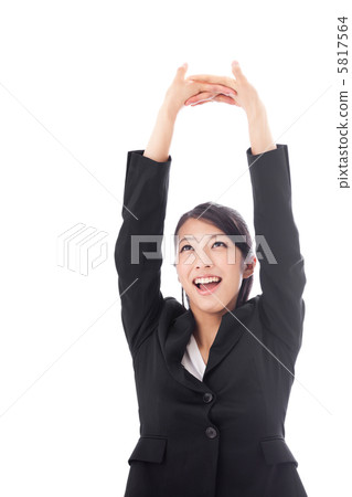 Stretching business woman Stretching business woman 5817564