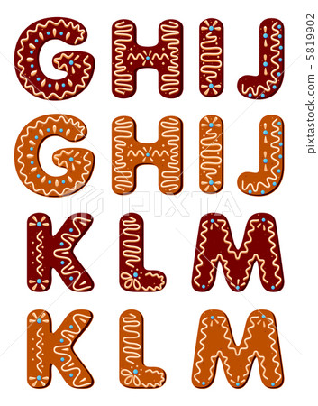 Gingerbread alphabet letters from G to M 5819902
