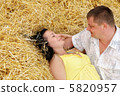 A couple in love at hay 5820957