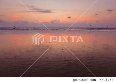 Sunset on Baga beach. Goa 5821734