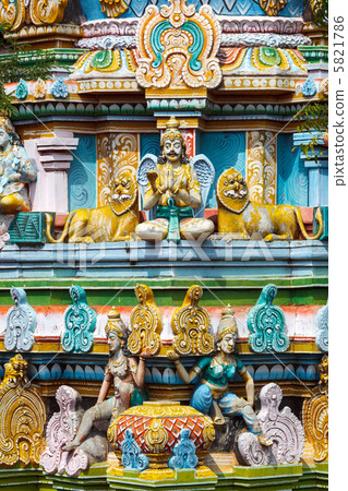 Sculptures on Hindu temple gopura (tower) 5821786