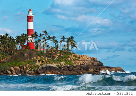 Kovalam (Vizhinjam) lighthouse. Kerala, India 5821831