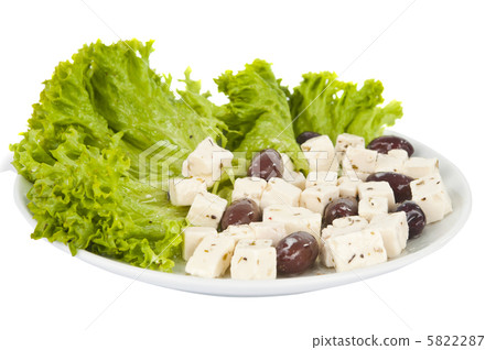 plate with greek salad plate with greek salad 5822287