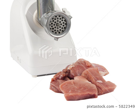 Grinder and meat isolated 5822349
