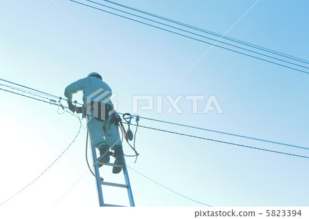 Electrical construction wiring work electric wire poles 5823394