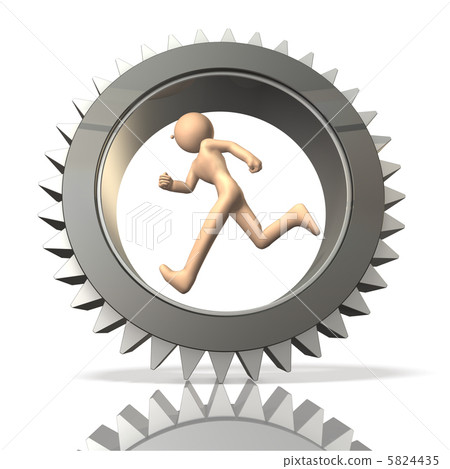 顯示長時間工作的3DCG例證 5824435