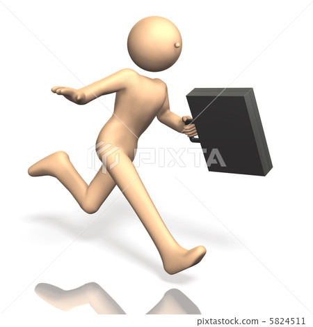顯示一個繁忙的商人的3DCG例證 5824511