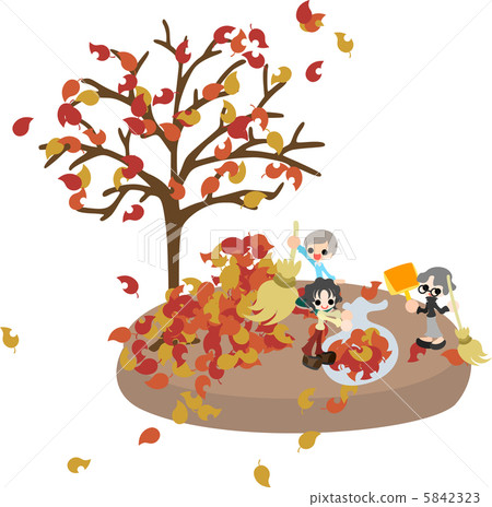 Today is New Year's Eve. Let's pick up a lot of fallen leaves and clean up the garden. Today is New Year's Eve. Let's pick up a lot of fallen leaves and clean up the garden. 5842323