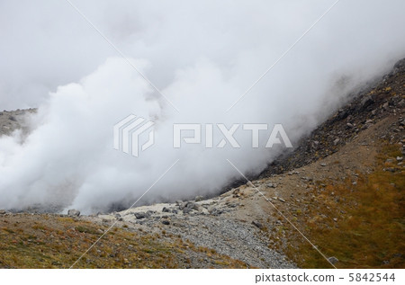 Mountain Sky and Volcanic Gas Plume 5842544