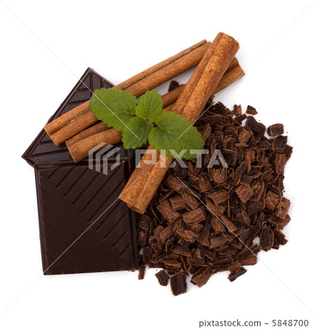 Chocolate bars and cinnamon sticks Chocolate bars and cinnamon sticks 5848700