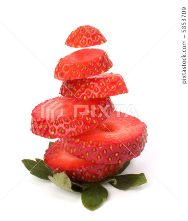 Sliced strawberry isolated on white background Sliced strawberry isolated on white background 5853709