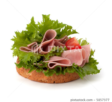 healthy sandwich with vegetable and smoked ham 5857377