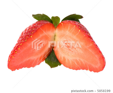 Halved strawberry isolated on white background Halved strawberry isolated on white background 5858199