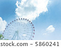 blue sky and ferris wheel 5860241