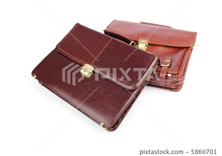 Briefcases isolated on the white 5860701