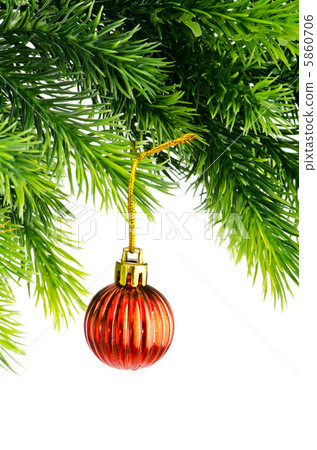 Christmas concept with baubles on white Christmas concept with baubles on white 5860706