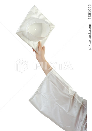 Happy student celebrating graduation on white Happy student celebrating graduation on white 5861063