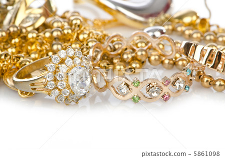 Lots of jewellery on white Lots of jewellery on white 5861098